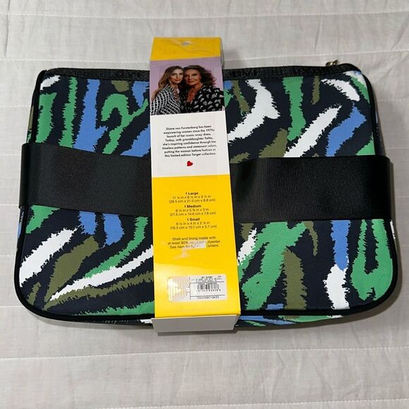 DVF x Target Black Green White Disco Zebra Arrow Geo Ginkgo 3 pack Travel Set - Picture 4 of 12